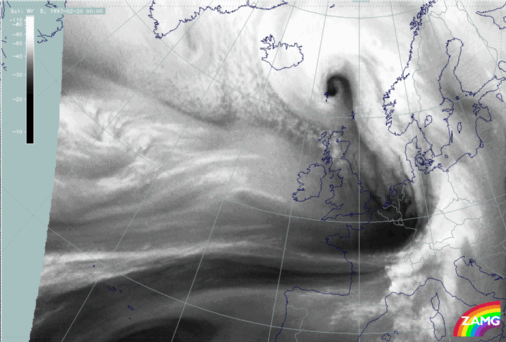 20 February 1997/00.00 UTC - Meteosat WV image