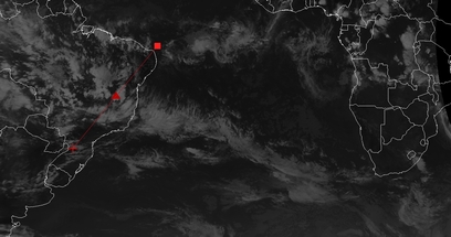 Location of the cross section over land.