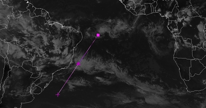 Location of the cross section over sea.