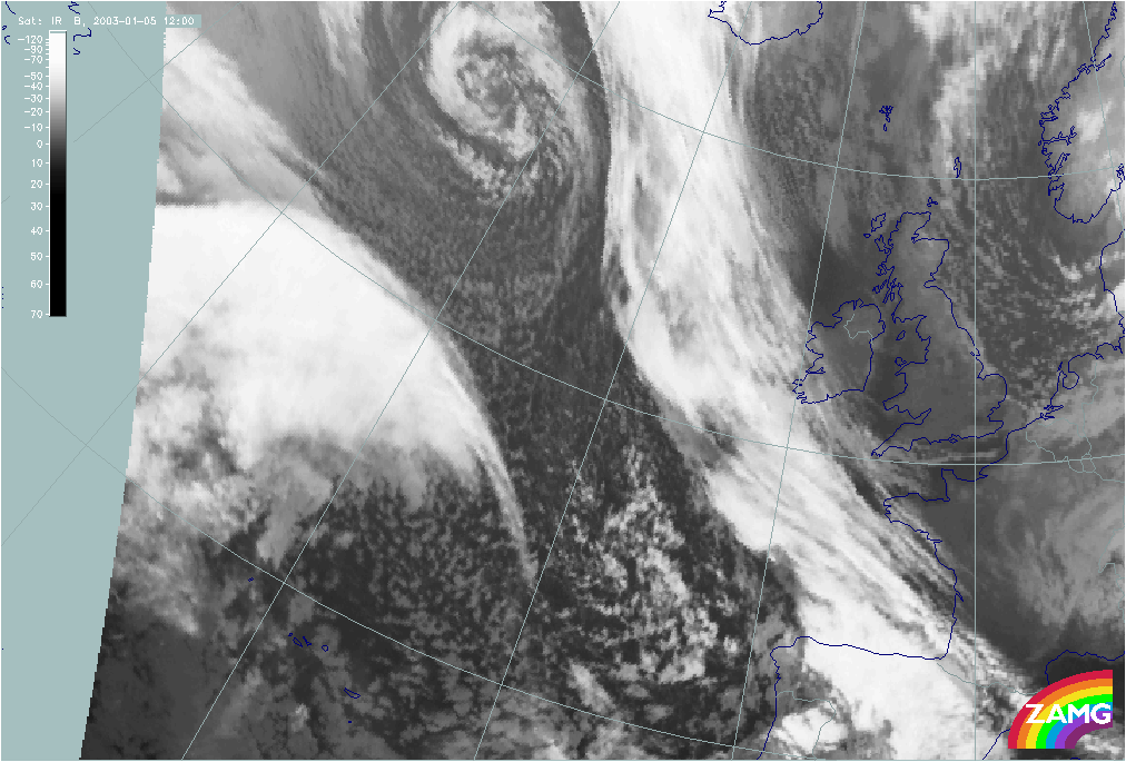 05 January 2003/12.00 UTC - Meteosat IR image