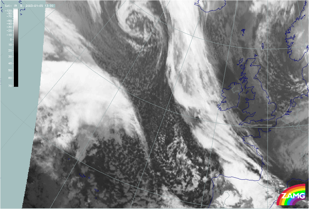 05 January 2003/13.00 UTC - Meteosat IR image