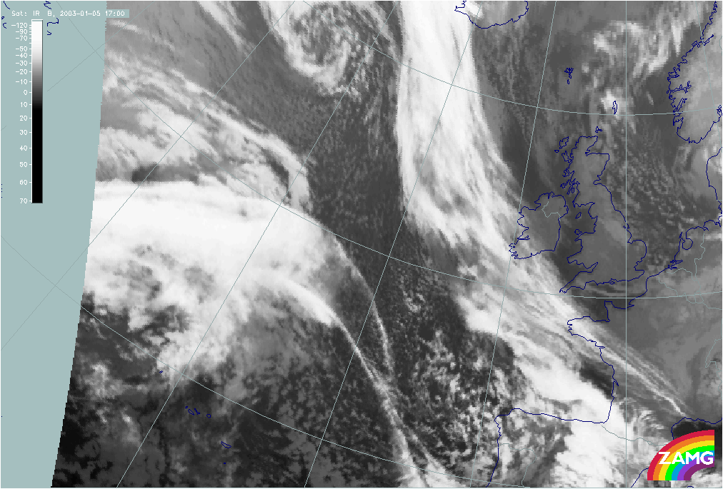 05 January 2003/17.00 UTC - Meteosat IR image