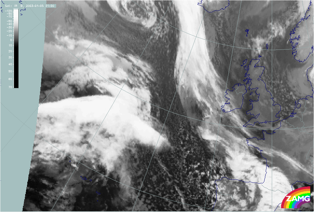 05 January 2003/21.00 UTC - Meteosat IR image