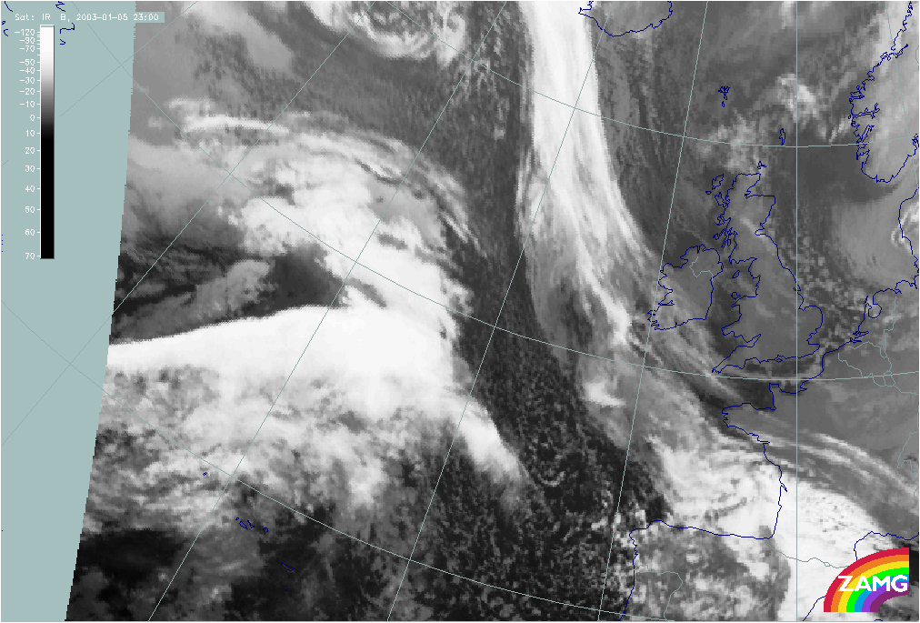 05 January 2003/23.00 UTC - Meteosat IR image