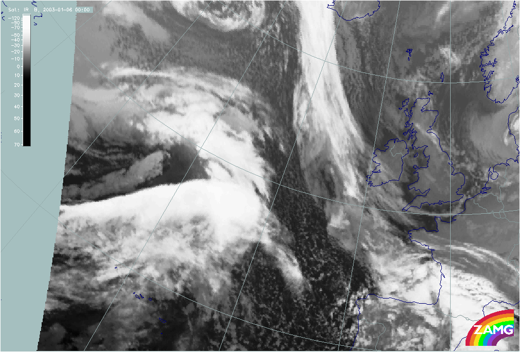 06 January 2003/00.00 UTC - Meteosat IR image
