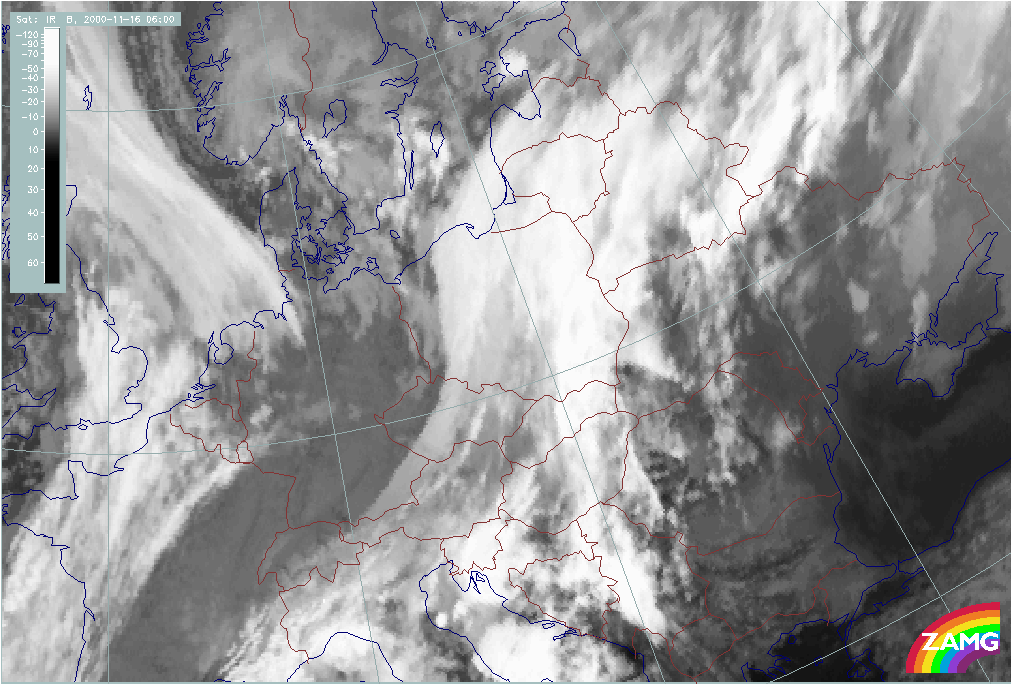 16 November 2000/06.00 UTC - Meteosat IR image; Double Structure Wave