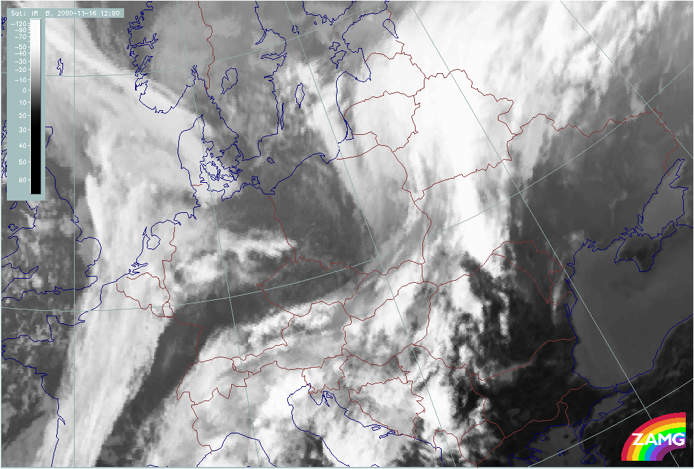 16 November 2000/12.00 UTC - Meteosat IR image; Double Structure Wave